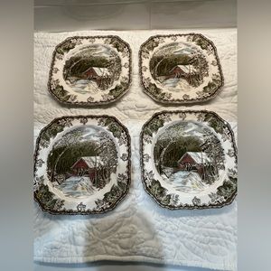 Johnson Bros The Friendly Village Square Salad Plates 7.5 Covered Bridge